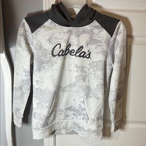 NWOT Cabela's White and Gray Kids Hoodie